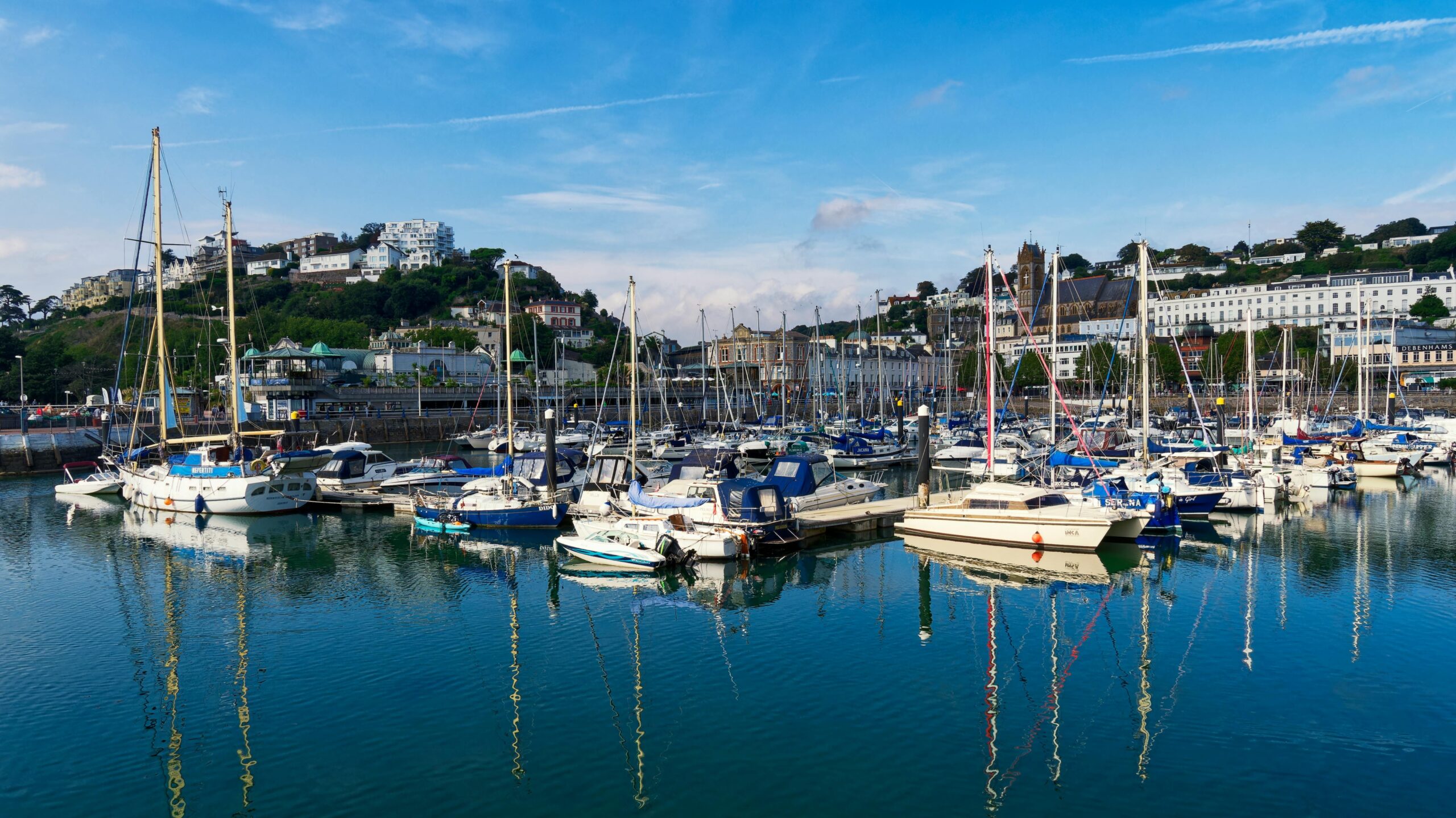 Torquay Harbour in South Devon with small businesses, representing local web design and digital services
